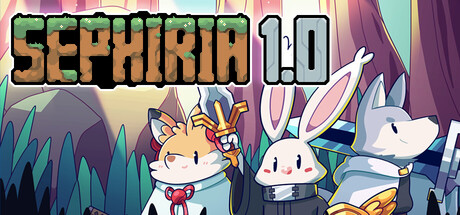 Official Sephiria 1.0 poster featuring three rabbit adventurers